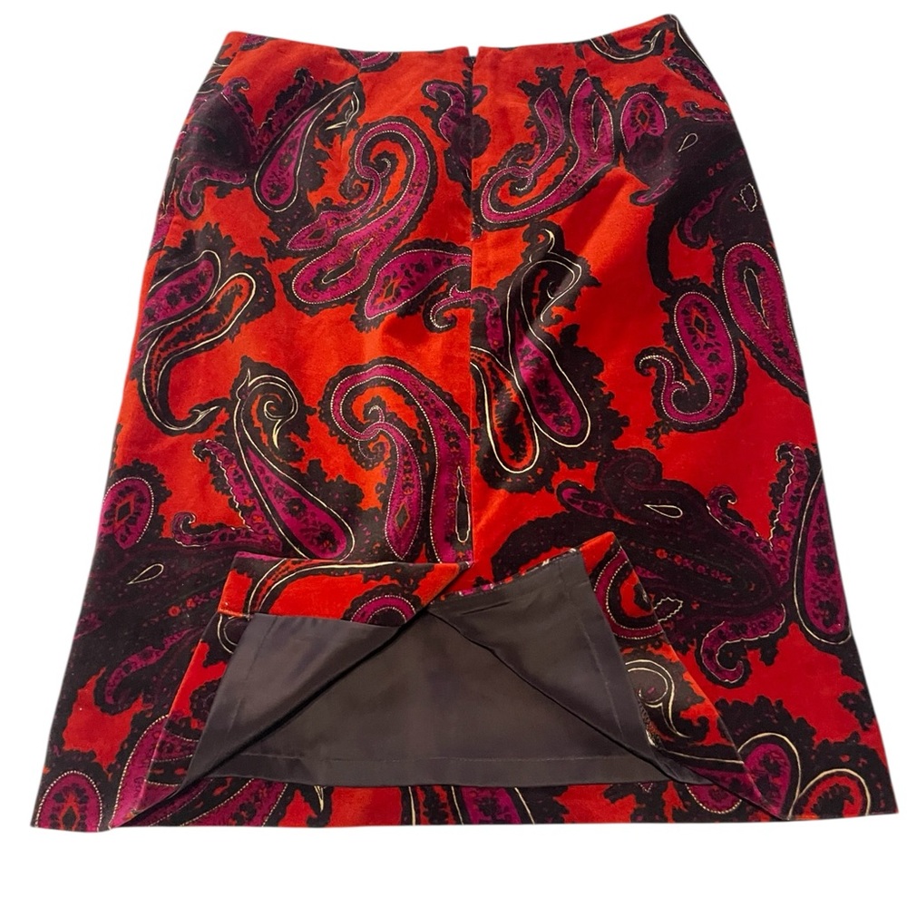 Talbots Paisley Velvet Texture Pencil Skirt Size 2 - Picture 9 of 9
